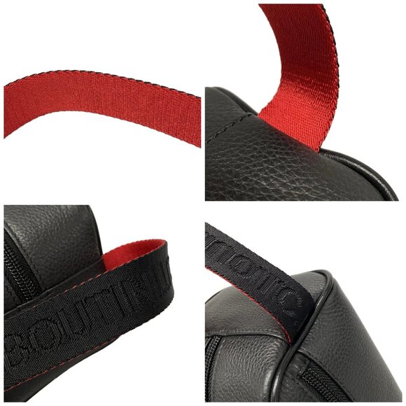 Auth CHRISTIAN LOUBOUTIN 1205142 Black Red Leather Clutch Bag - Picture 16 of 16